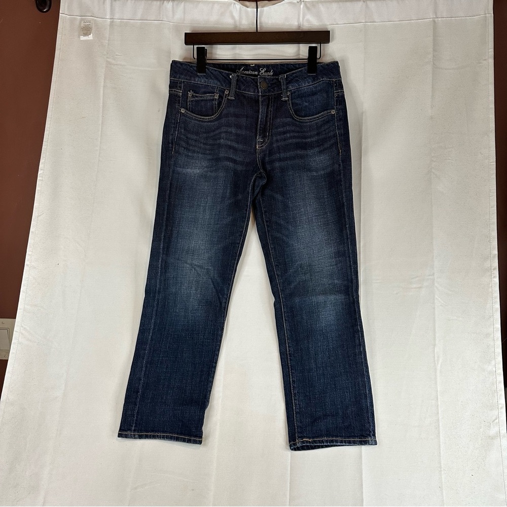AMERICAN EAGLE Women’s Size 6 Denim Jeans Boy Fit Style Stretch Ankle Mid Rise - Picture 2 of 15